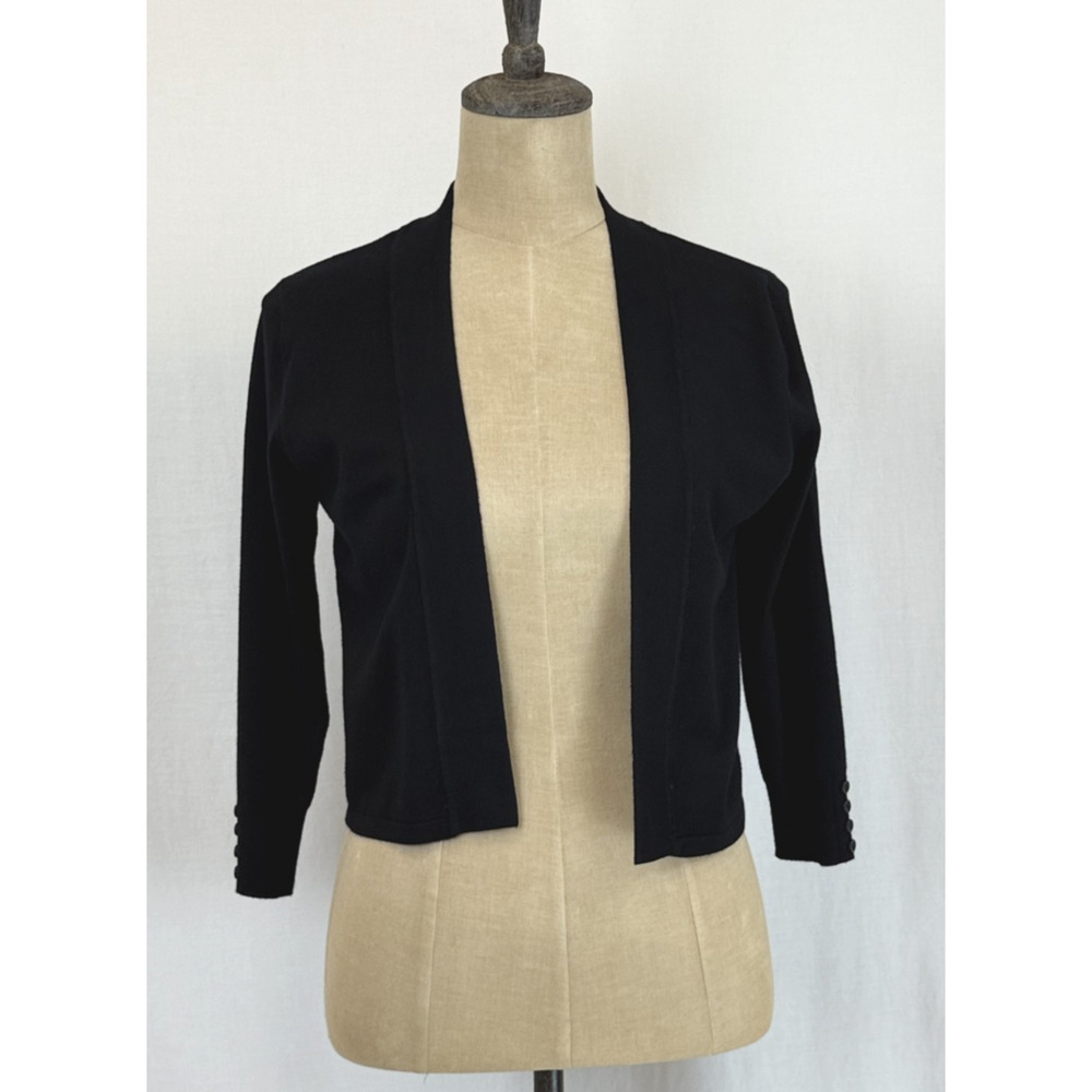 NWT Soya Concept Cropped Black Cardigan Short Sweater Knit Cover Up #0422 XXL